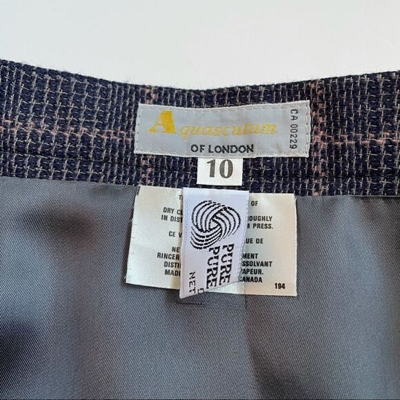 Vintage Aquascutum London wool plaid skirt set Sz 8-10 - Picture 7 of 16